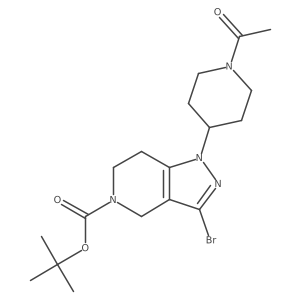 tert-butyl 1-(1-acetylpiperidin-4-yl)-3-bromo-6,7-dihydro-1H-pyrazolo[4,3-c]pyridine-5(4H)-carboxylate Structure