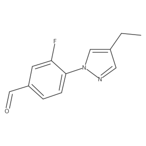 4-(4-ethyl-1H-pyrazol-1-yl)-3-fluorobenzaldehyde结构式