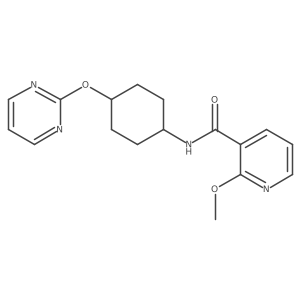 2-methoxy-N-((1r,4r)-4-(pyrimidin-2-yloxy)cyclohexyl)nicotinamide结构式