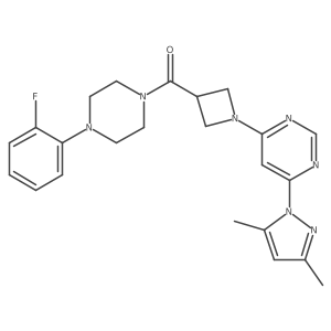 (1-(6-(3,5-dimethyl-1H-pyrazol-1-yl)pyrimidin-4-yl)azetidin-3-yl)(4-(2-fluorophenyl)piperazin-1-yl)methanone Structure