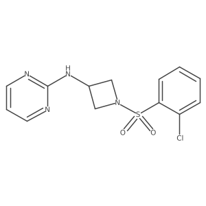 N-(1-((2-chlorophenyl)sulfonyl)azetidin-3-yl)pyrimidin-2-amine结构式