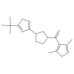 (3,5-Dimethylisoxazol-4-yl)(3-(5-(trifluoromethyl)-1,2,4-oxadiazol-3-yl)pyrrolidin-1-yl)methanone结构式