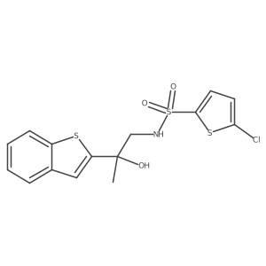 N-(2-(benzo[b]thiophen-2-yl)-2-hydroxypropyl)-5-chlorothiophene-2-sulfonamide结构式