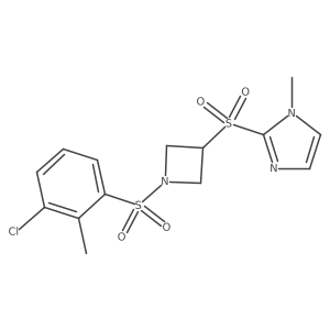 2-((1-((3-chloro-2-methylphenyl)sulfonyl)azetidin-3-yl)sulfonyl)-1-methyl-1H-imidazole Structure