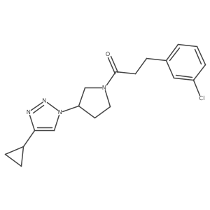 3-(3-chlorophenyl)-1-(3-(4-cyclopropyl-1H-1,2,3-triazol-1-yl)pyrrolidin-1-yl)propan-1-one结构式