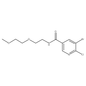 5-bromo-6-chloro-N-[2-(2-methoxyethoxy)ethyl]pyridine-3-carboxamide结构式