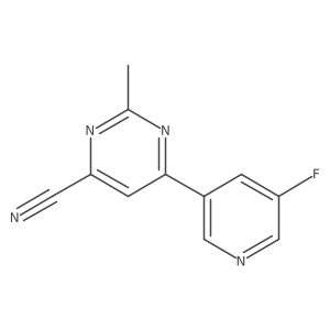6-(5-Fluoropyridin-3-yl)-2-methylpyrimidine-4-carbonitrile结构式