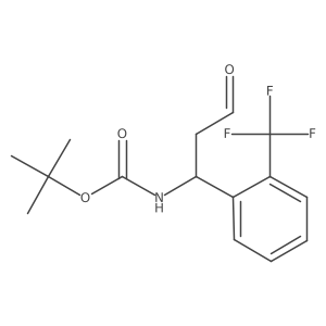 tert-butyl N-[(1S)-3-oxo-1-[2-(trifluoromethyl)phenyl]propyl]carbamate Structure