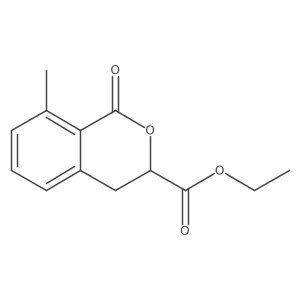 ethyl 8-methyl-1-oxo-3,4-dihydro-1H-2-benzopyran-3-carboxylate Structure