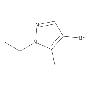 4-bromo-1-ethyl-5-iodo-1H-pyrazole结构式