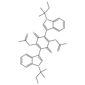2,5-Bis(acetyloxy)-3,6-bis[1-(1,1-dimethylpropyl)-1H-indol-3-yl]-2,5-cyclohexadiene-1,4-dione Structure