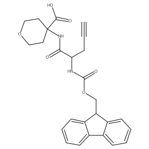 4-[2-({[(9H-fluoren-9-yl)methoxy]carbonyl}amino)pent-4-ynamido]oxane-4-carboxylic acid Structure