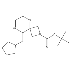 Tert-butyl 9-(cyclopentylmethyl)-5-oxa-2,8-diazaspiro[3.5]nonane-2-carboxylate结构式