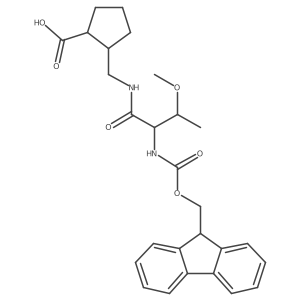 2-{[2-({[(9H-fluoren-9-yl)methoxy]carbonyl}amino)-3-methoxybutanamido]methyl}cyclopentane-1-carboxylic acid Structure
