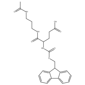 4-[(3-acetamidopropyl)carbamoyl]-4-({[(9H-fluoren-9-yl)methoxy]carbonyl}amino)butanoic acid结构式