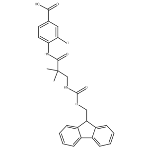 3-chloro-4-[3-({[(9H-fluoren-9-yl)methoxy]carbonyl}amino)-2,2-dimethylpropanamido]benzoic acid Structure