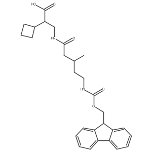 2-cyclobutyl-3-[5-({[(9H-fluoren-9-yl)methoxy]carbonyl}amino)-3-methylpentanamido]propanoic acid Structure