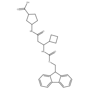 3-[3-cyclobutyl-3-({[(9H-fluoren-9-yl)methoxy]carbonyl}amino)propanamido]cyclopentane-1-carboxylic acid Structure