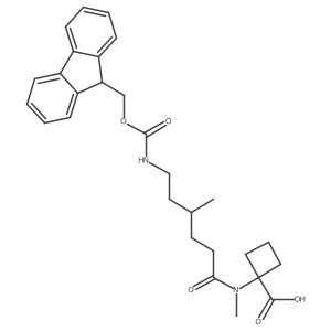 1-[6-({[(9H-fluoren-9-yl)methoxy]carbonyl}amino)-N,4-dimethylhexanamido]cyclobutane-1-carboxylic acid Structure