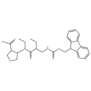 4-{N-ethyl-2-[({[(9H-fluoren-9-yl)methoxy]carbonyl}amino)methyl]butanamido}oxolane-3-carboxylic acid Structure