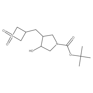 Tert-butyl 3-[(1,1-dioxo-1lambda6-thietan-3-yl)methyl]-4-hydroxypyrrolidine-1-carboxylate Structure