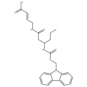 4-[3-({[(9H-fluoren-9-yl)methoxy]carbonyl}amino)hexanamido]but-2-enoic acid Structure