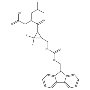 rac-2-{1-[(1R,3S)-3-[({[(9H-fluoren-9-yl)methoxy]carbonyl}amino)methyl]-2,2-difluorocyclopropyl]-N-(2-methylpropyl)formamido}acetic acid Structure