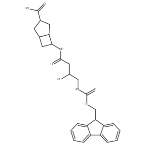 rac-(1R,5R,6S)-6-[4-({[(9H-fluoren-9-yl)methoxy]carbonyl}amino)-3-hydroxybutanamido]bicyclo[3.2.0]heptane-3-carboxylic acid Structure