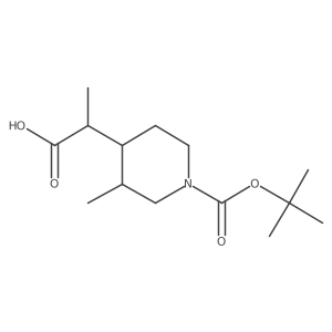 2-{1-[(Tert-butoxy)carbonyl]-3-methylpiperidin-4-yl}propanoic acid Structure