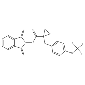 1,3-dioxo-2,3-dihydro-1H-isoindol-2-yl 1-{[4-(trifluoromethoxy)phenyl]methyl}cyclopropane-1-carboxylate结构式