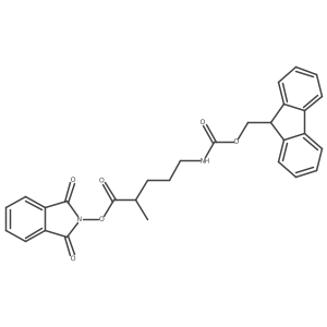 1,3-dioxo-2,3-dihydro-1H-isoindol-2-yl 5-({[(9H-fluoren-9-yl)methoxy]carbonyl}amino)-2-methylpentanoate Structure