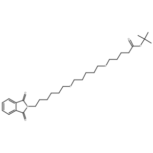tert-Butyl 5-((5-((6-(1,3-dioxoisoindolin-2-yl)hexyl)oxy)pentyl)oxy)pentanoate结构式