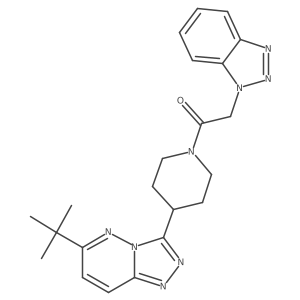 2-(1H-1,2,3-benzotriazol-1-yl)-1-(4-{6-tert-butyl-[1,2,4]triazolo[4,3-b]pyridazin-3-yl}piperidin-1-yl)ethan-1-one结构式