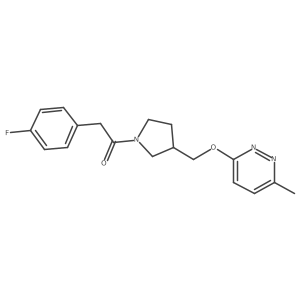 2-(4-Fluorophenyl)-1-(3-{[(6-methylpyridazin-3-yl)oxy]methyl}pyrrolidin-1-yl)ethan-1-one结构式