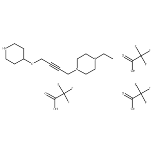 1-Ethyl-4-[4-(piperidin-4-yloxy)but-2-yn-1-yl]piperazine; tris(trifluoroacetic acid)结构式