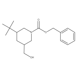rac-benzyl (3R,5R)-3-tert-butyl-5-(hydroxymethyl)piperidine-1-carboxylate Structure