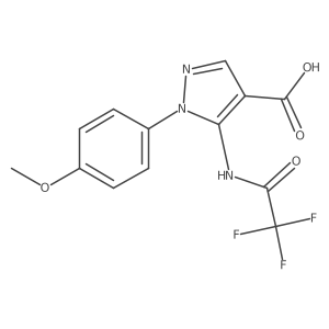 1-(4-methoxyphenyl)-5-(2,2,2-trifluoroacetamido)-1H-pyrazole-4-carboxylic acid Structure