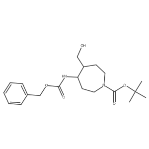 Tert-butyl 4-{[(benzyloxy)carbonyl]amino}-5-(hydroxymethyl)azepane-1-carboxylate结构式