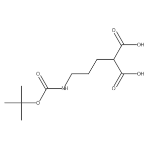 2-(3-{[(Tert-butoxy)carbonyl]amino}propyl)propanedioic acid结构式