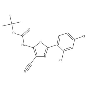 tert-butyl N-[4-cyano-2-(2,4-dichlorophenyl)-1,3-oxazol-5-yl]carbamate Structure