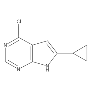 4-Chloro-6-cyclopropyl-7H-pyrrolo[2,3-d]pyrimidine结构式