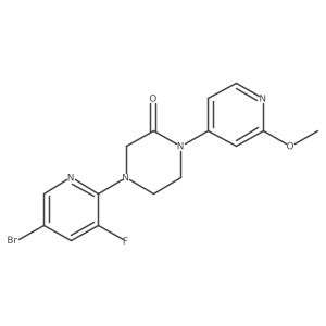 4-(5-Bromo-3-fluoropyridin-2-yl)-1-(2-methoxypyridin-4-yl)piperazin-2-one结构式