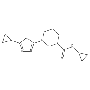N-cyclopropyl-1-(5-cyclopropyl-1,3,4-thiadiazol-2-yl)piperidine-3-carboxamide Structure