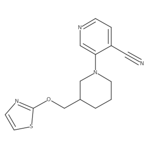 3-{3-[(1,3-Thiazol-2-yloxy)methyl]piperidin-1-yl}pyridine-4-carbonitrile Structure