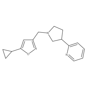 2-{1-[(5-Cyclopropyl-1,2-oxazol-3-yl)methyl]pyrrolidin-3-yl}pyridine Structure