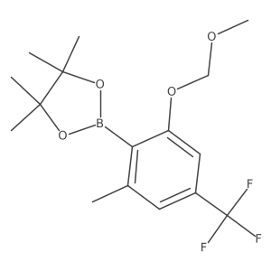 2-(2-(Methoxymethoxy)-6-methyl-4-(trifluoromethyl)phenyl)-4,4,5,5-tetramethyl-1,3,2-dioxaborolane结构式