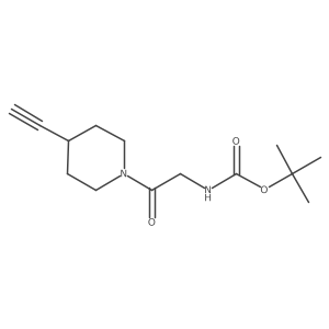 tert-butyl N-[2-(4-ethynylpiperidin-1-yl)-2-oxoethyl]carbamate结构式