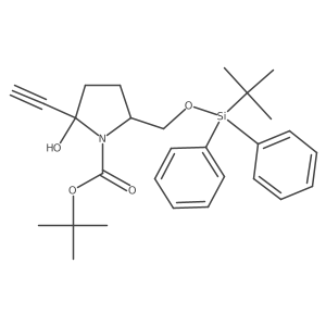 tert-Butyl (5S)-5-(((tert-butyldiphenylsilyl)oxy)methyl)-2-ethynyl-2-hydroxypyrrolidine-1-carboxylate Structure