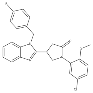 1-(5-chloro-2-methoxyphenyl)-4-[1-(4-fluorobenzyl)-1H-benzimidazol-2-yl]pyrrolidin-2-one结构式