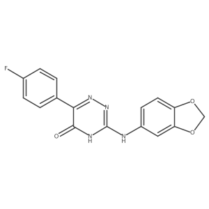 3-(1,3-Benzodioxol-5-ylamino)-6-(4-fluorophenyl)-1,2,4-triazin-5-ol结构式
